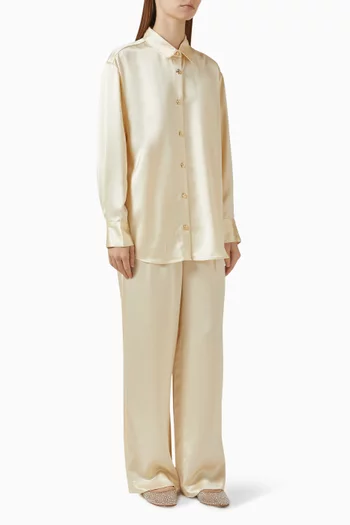 طقم بنطال وقميص رويزين ستان