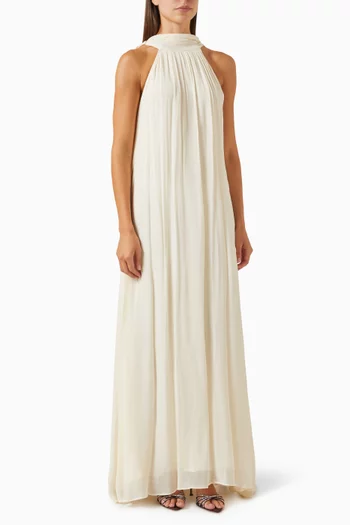 فستان روزاليا طويل بطيّات