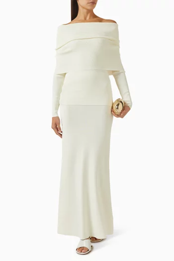 طقم تنورة وبلوزة مادلين بتصميم منسوج مزيج فيسكوز