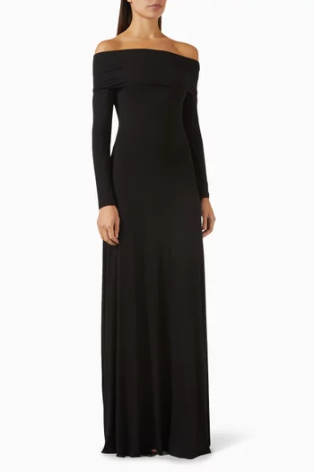 فستان أوتيس بأكتاف مكشوفة نسيج جيرسيه