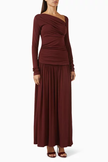 طقم تنورة وبلوزة اريانا بدرابيه مزيج فيسكوز