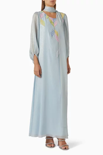 Sequin-embellished Scarf Dress in Chiffon