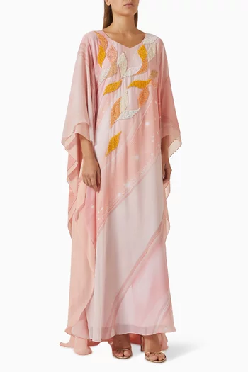 Bead-embellished Kaftan in Chiffon