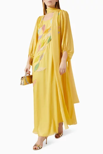 Sequin-embellished Scarf Dress in Chiffon