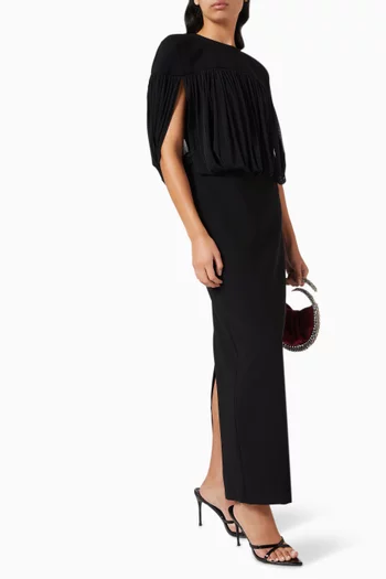 فستان طويل بكاب