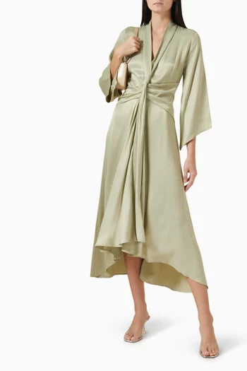 Cinched Midi Dress in Rayon