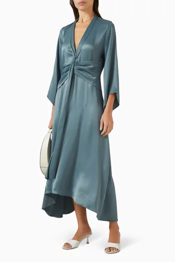 Cinched Midi Dress in Rayon