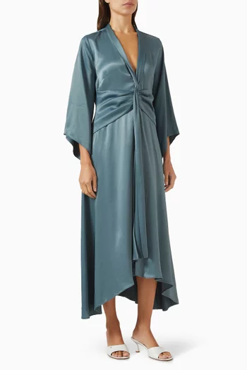 Cinched Midi Dress in Rayon