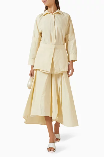 قميص بطبقة بتصميم ملفوف قطن