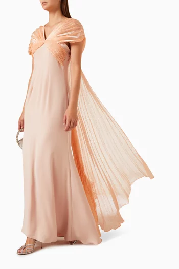 Crystal-embellished Dress in Crepe & Organza