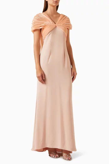 Crystal-embellished Dress in Crepe & Organza