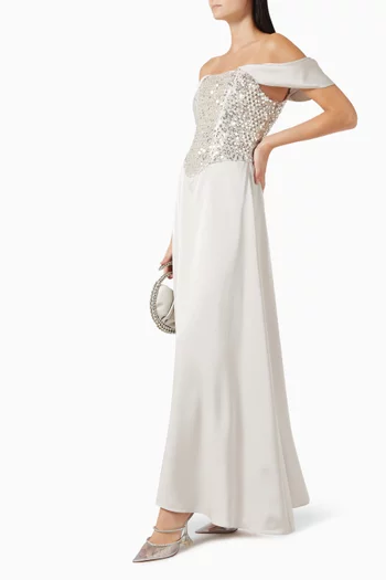 Embellished Corset Dress in Silk