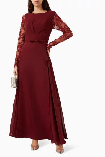 فستان بعقدة وحزام