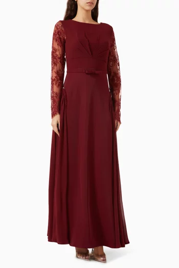 فستان بعقدة وحزام