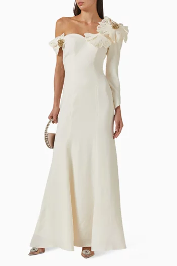 3D Floral-applique Dress