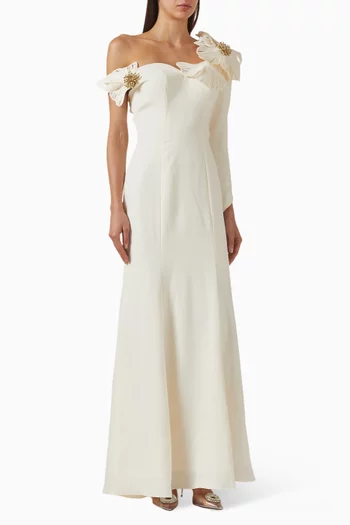 3D Floral-applique Dress