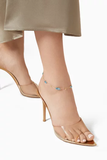 خلخال مرصع بتوباز وماس ذهب عيار 18