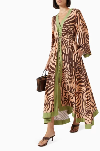 قفطان بنقشة زيبرا قماش رايون