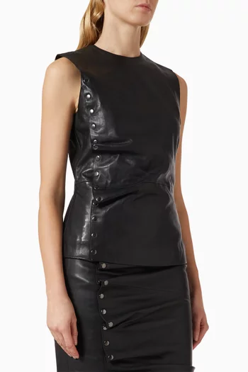 Buttoned Top in Leather