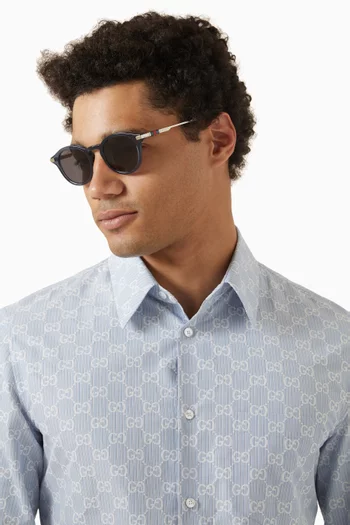 نظارة شمسية بإطار على شكل حرف D أسيتات ومعدن