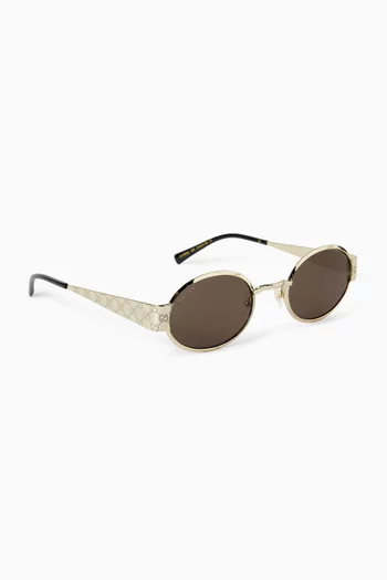 Guccissima Oval Sunglasses in Metal