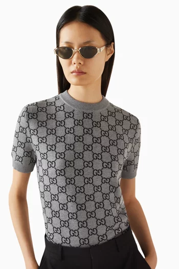 نظارة شمسية غوتشيسيما بتصميم عين القطة معدن