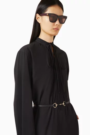 Minimal Square-frame Sunglasses in Acetate