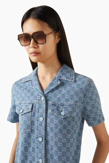 نظارة شمسية كبيرة بإطار خفيف أسيتات