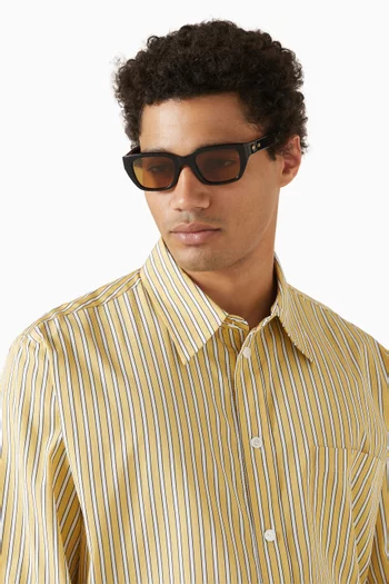 نظارة شمسية بإطار مربع مزين بحلي وخط عريض أسيتات معاد تدويره