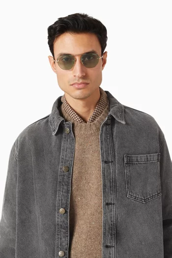 D-frame Sunglasses in Metal