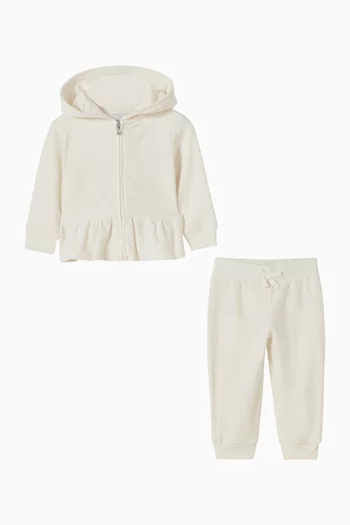 Ruffle Hoodie and Sweatpants Set