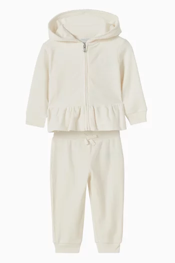 Ruffle Hoodie and Sweatpants Set