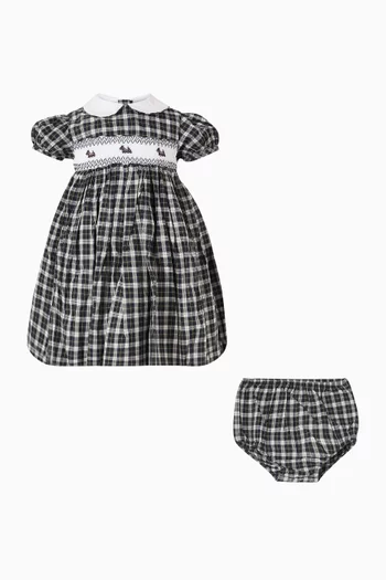 Check-print Flared Dress