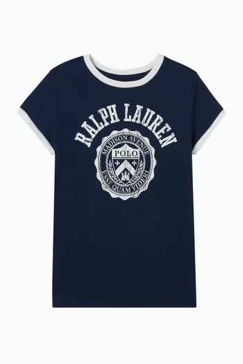 Logo-crest T-shirt in Cotton Jersey