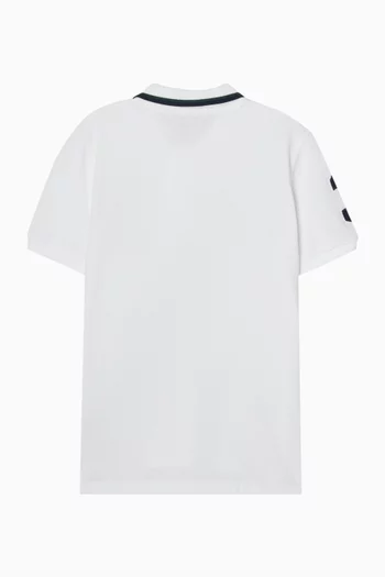 Stripe Logo Polo Shirt in Cotton