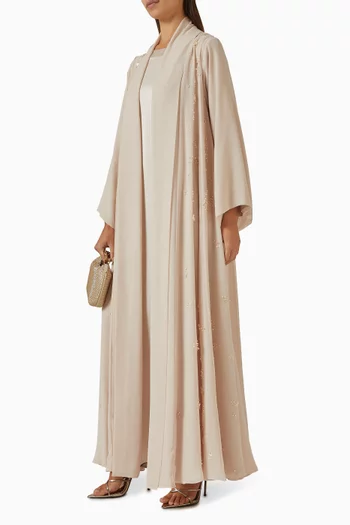 3-piece Bead-embellished Abaya Set