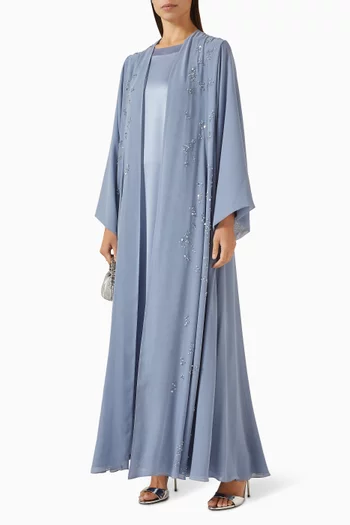 3-piece Bead-embellished Abaya Set
