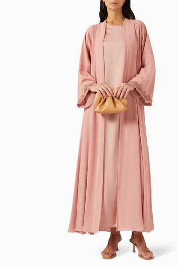 3-piece Bead-embellished Abaya Set