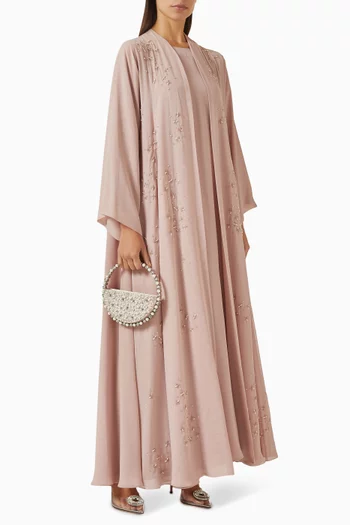 3-piece Bead-embellished Abaya Set