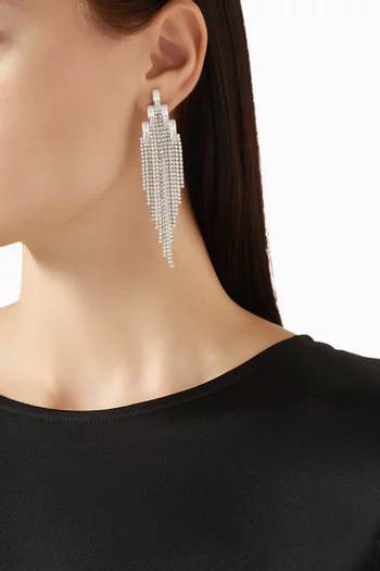 Elise Waterfall Earrings in Rhodium-plated Metal