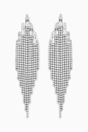 Elise Waterfall Earrings in Rhodium-plated Metal