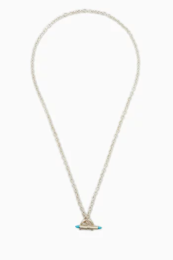 قلادة بمشبك مرصعة بالفيروز فضة إسترلينية