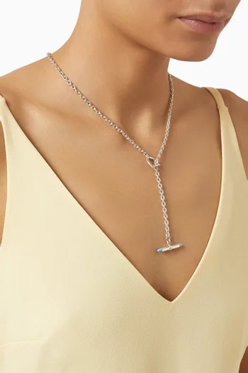 قلادة بمشبك مرصعة بالفيروز فضة إسترلينية