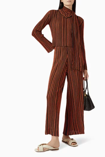 Striped Wide-leg Pants in Knit