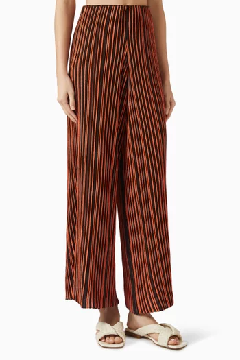 Striped Wide-leg Pants in Knit