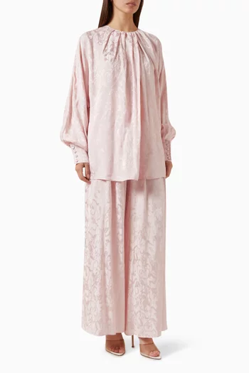 Rita Textured Blouse & Pants Set