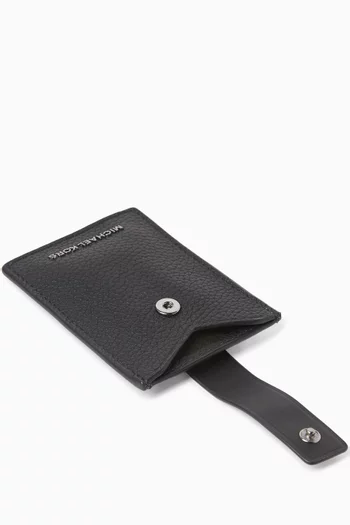 Hudson Snap Card Case in Pebbled Leather