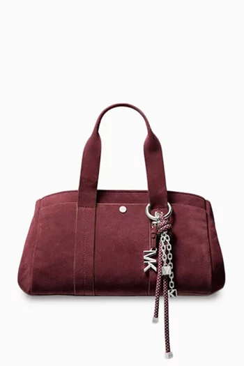 حلية حقيبة بتصميم حبل منقط معدن فضي اللون