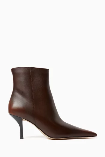 حذاء بوت سيلينا بطول الكاحل جلد لامع