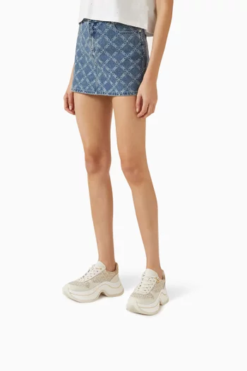 Arla Platform Sneakers in Logo Canvas & Suede